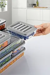 6'lı Freshbox 2400 ml Saklama Kabı Seti - Mikrodalga ve Difriz Uyumlu