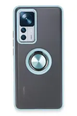Newface Xiaomi Mi 12t Pro Kılıf Montreal Yüzüklü Silikon Kapak - Buz Mavi