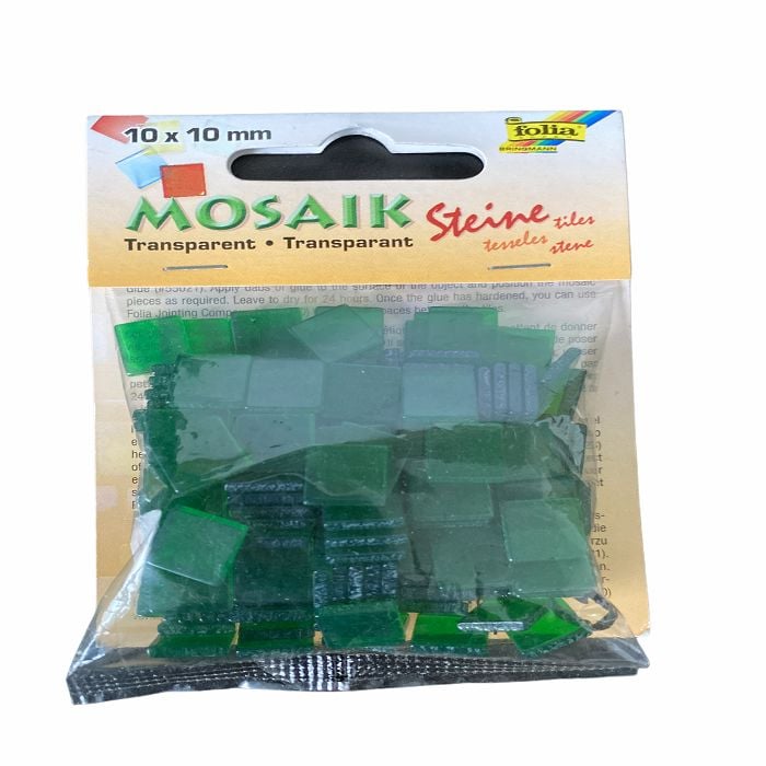 Mozaik Taşı Transparan Zümrüt Yeşili - 10x10mm