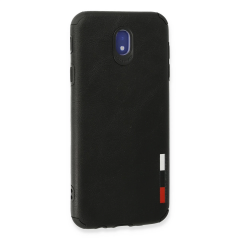 Samsung Galaxy J7 Pro / J730 Kılıf Loop Deri Silikon - Siyah