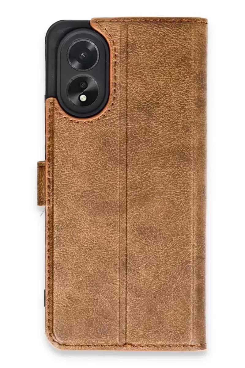 Newface Oppo A38 Kılıf Trend S Plus Kapaklı Kılıf - Taba