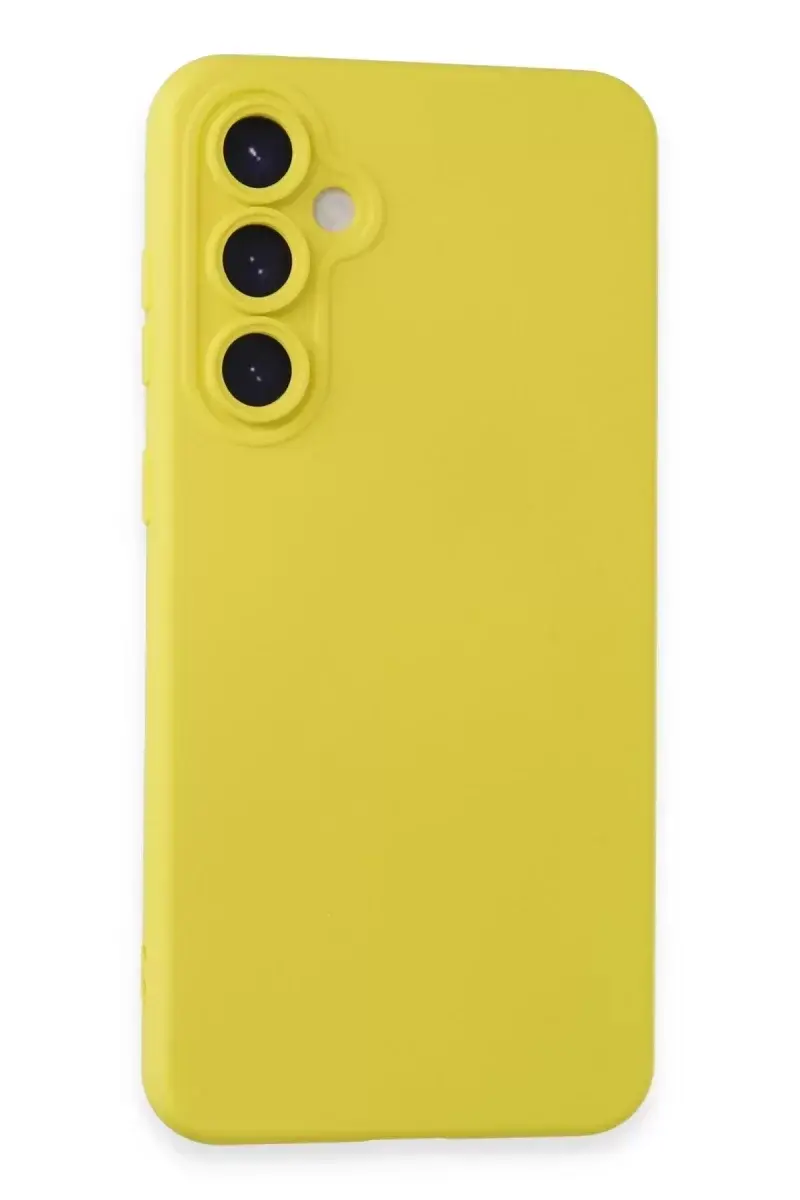 Newface Samsung Galaxy S24 Kılıf Nano İçi Kadife Silikon - Sarı