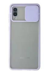 Newface Samsung Galaxy A02 Kılıf Palm Buzlu Kamera Sürgülü Silikon - Lila