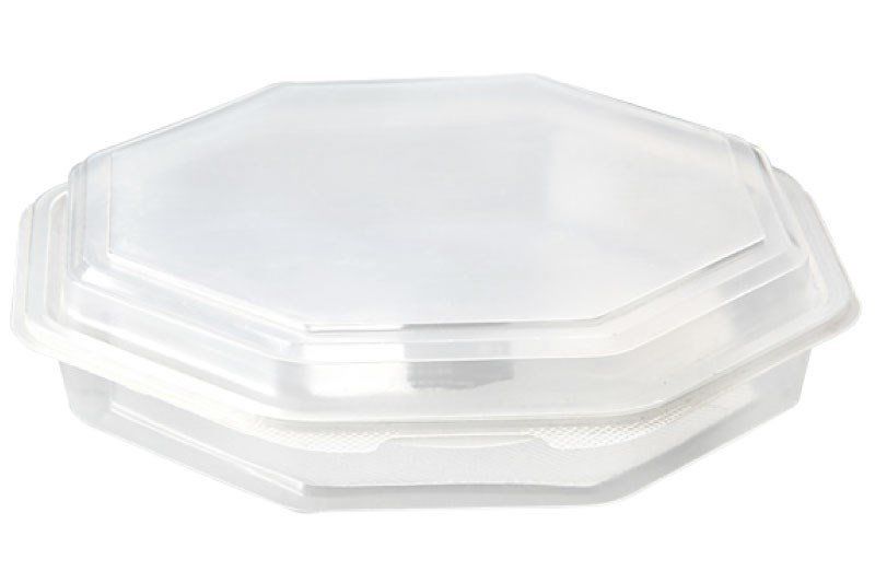 Sekizgen Kendinden Kapaklı Salata Kabı