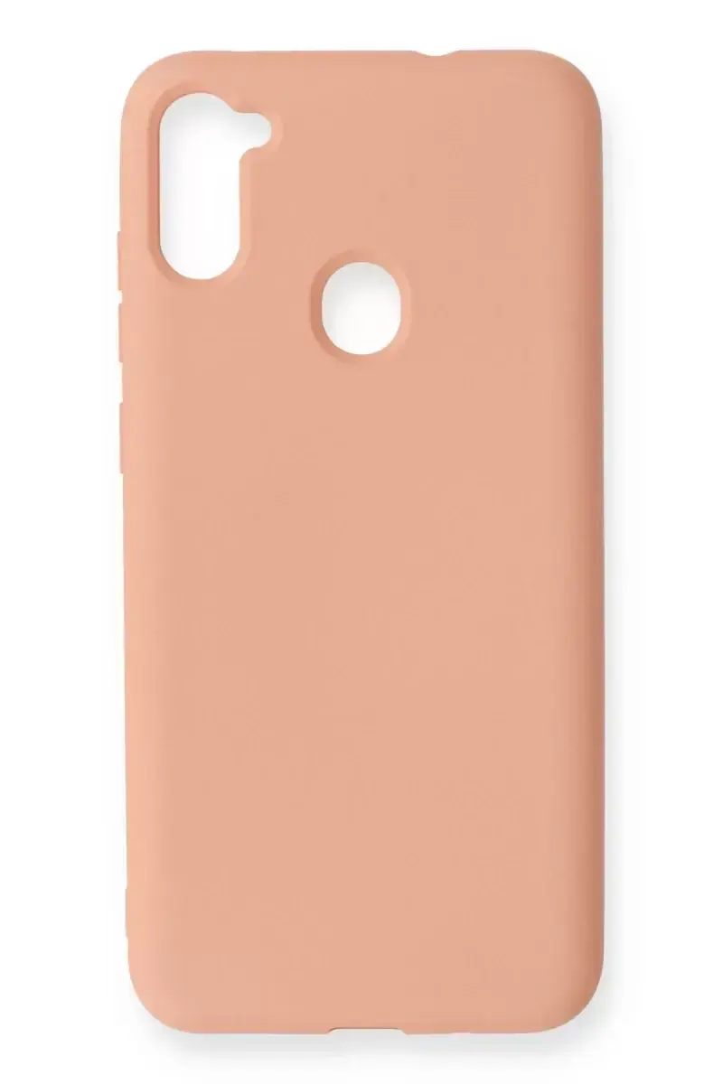Newface Samsung Galaxy A11 Kılıf Nano İçi Kadife Silikon - Pudra