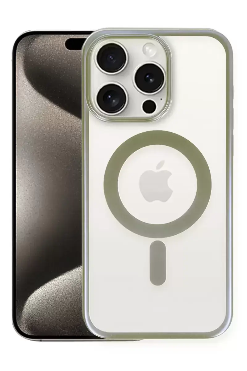 Newface İphone 15 Pro Max Kılıf Erozi Magsafe Kapak - Gri