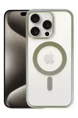Newface İphone 15 Pro Max Kılıf Erozi Magsafe Kapak - Gri