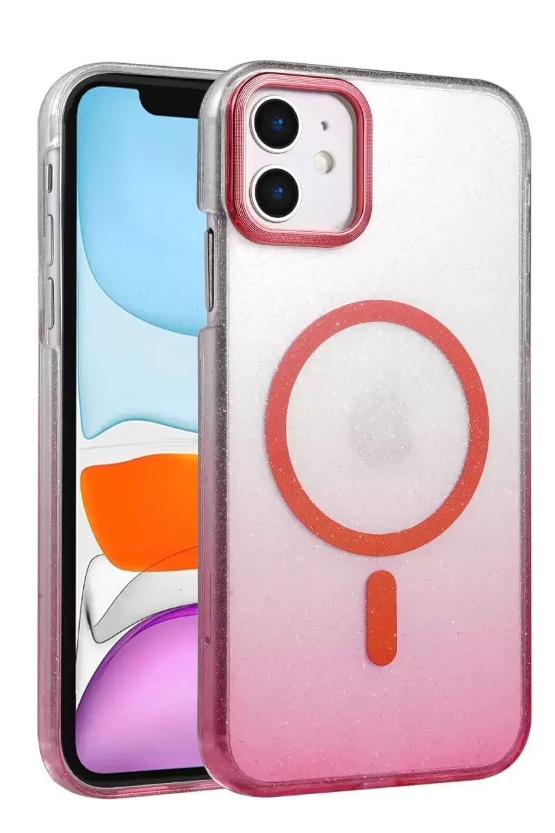 Newface Apple İphone 12 Glossy Magsafe Kapak - Pembe