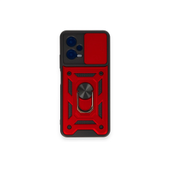Xiaomi Redmi Note 12 4g Kılıf Pars Lens Yüzüklü Silikon - Kırmızı
