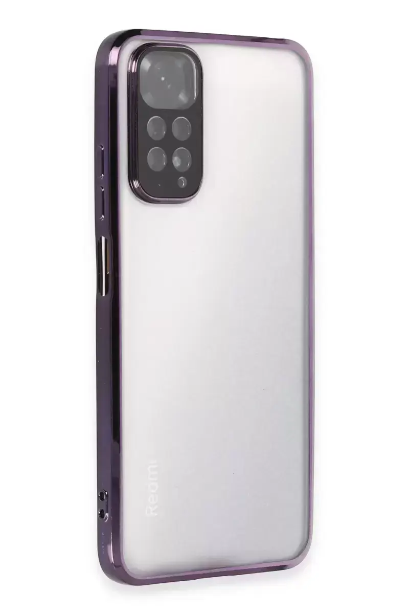 Newface Xiaomi Redmi Note 11 Kılıf Razer Lensli Silikon - Mor