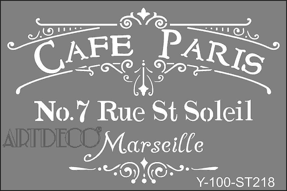 Stencil A4 Cafe Paris 218