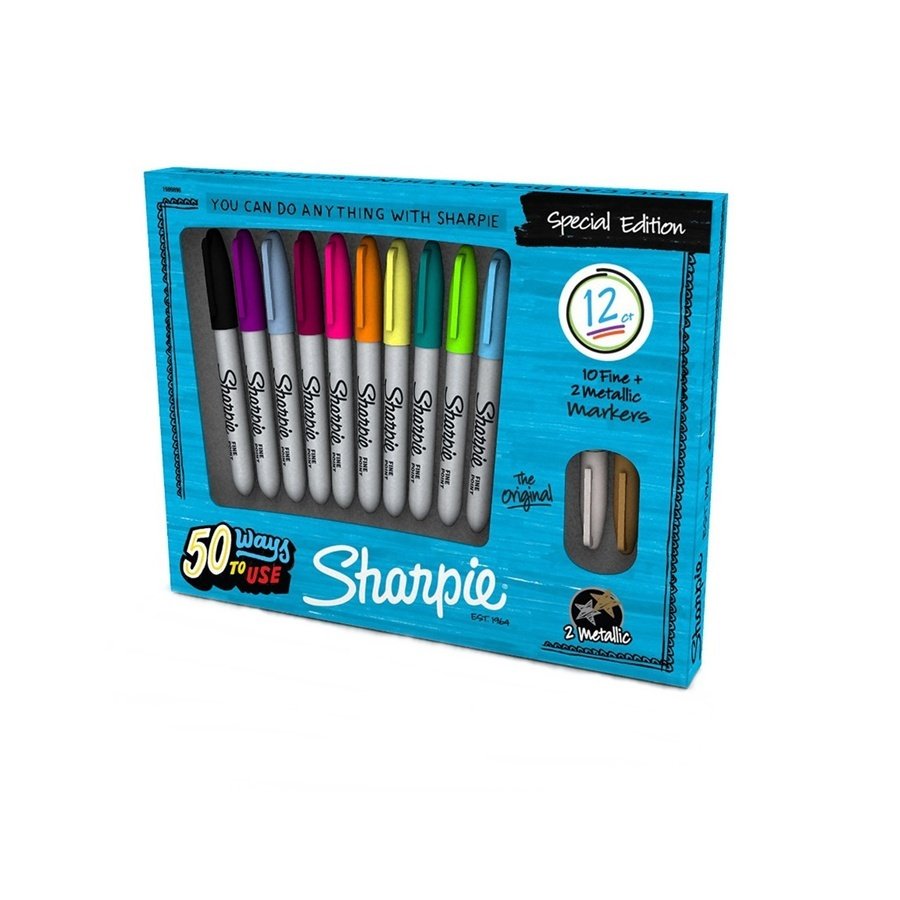 Fine Point Permanent Marker 10+2 Renk Special Edition