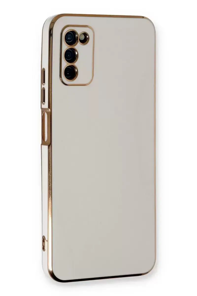 Newface Samsung Galaxy A03s Kılıf Volet Silikon - Beyaz