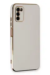 Newface Samsung Galaxy A03s Kılıf Volet Silikon - Beyaz
