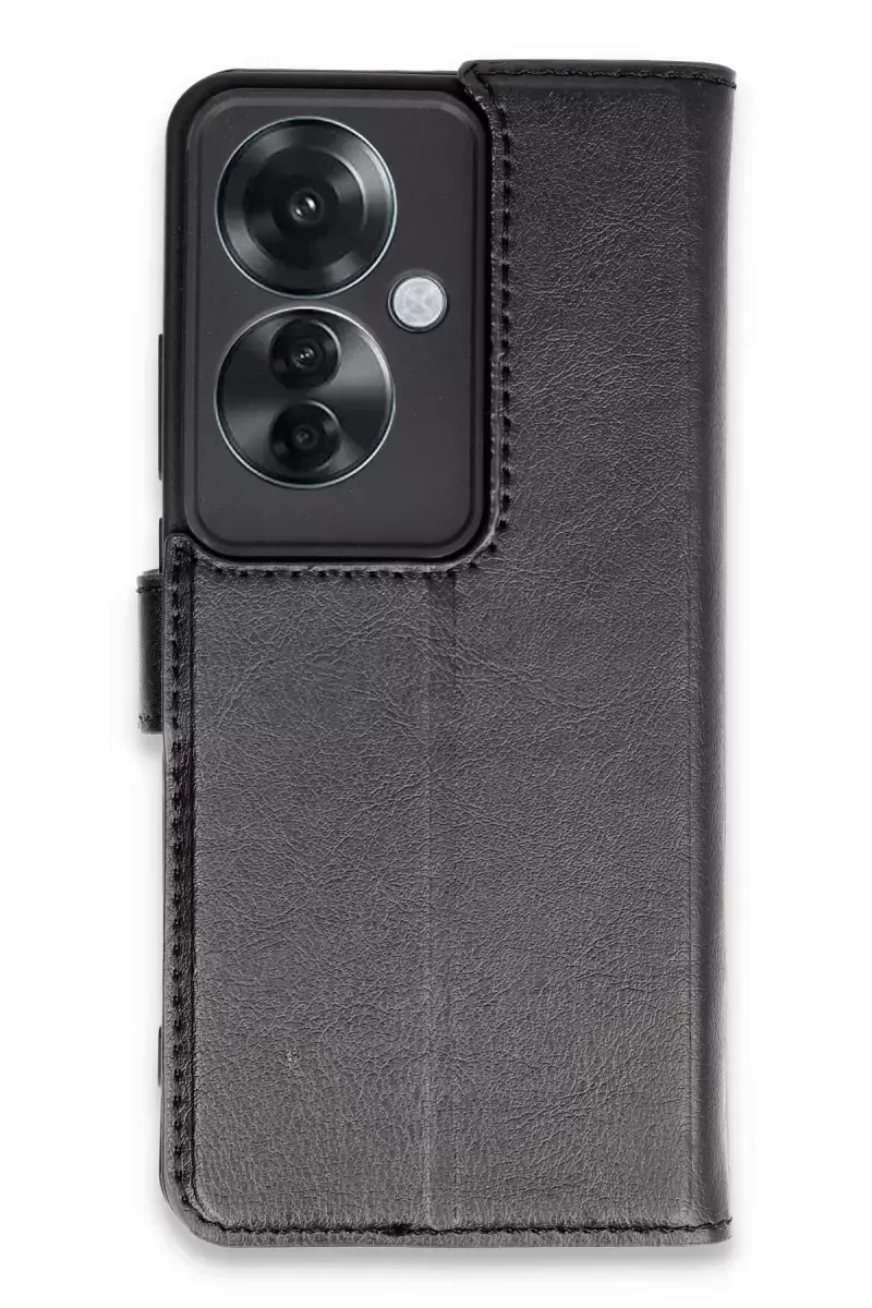 Newface Oppo Reno 11f Kılıf Trend S Plus Kapaklı Kılıf - Siyah