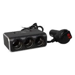 Olesson 1639 12-24v 3lü Çift Usbli 120w 80cm Kablolu Dijital Ekranlı Araç Çakmak Çoklayıcı
