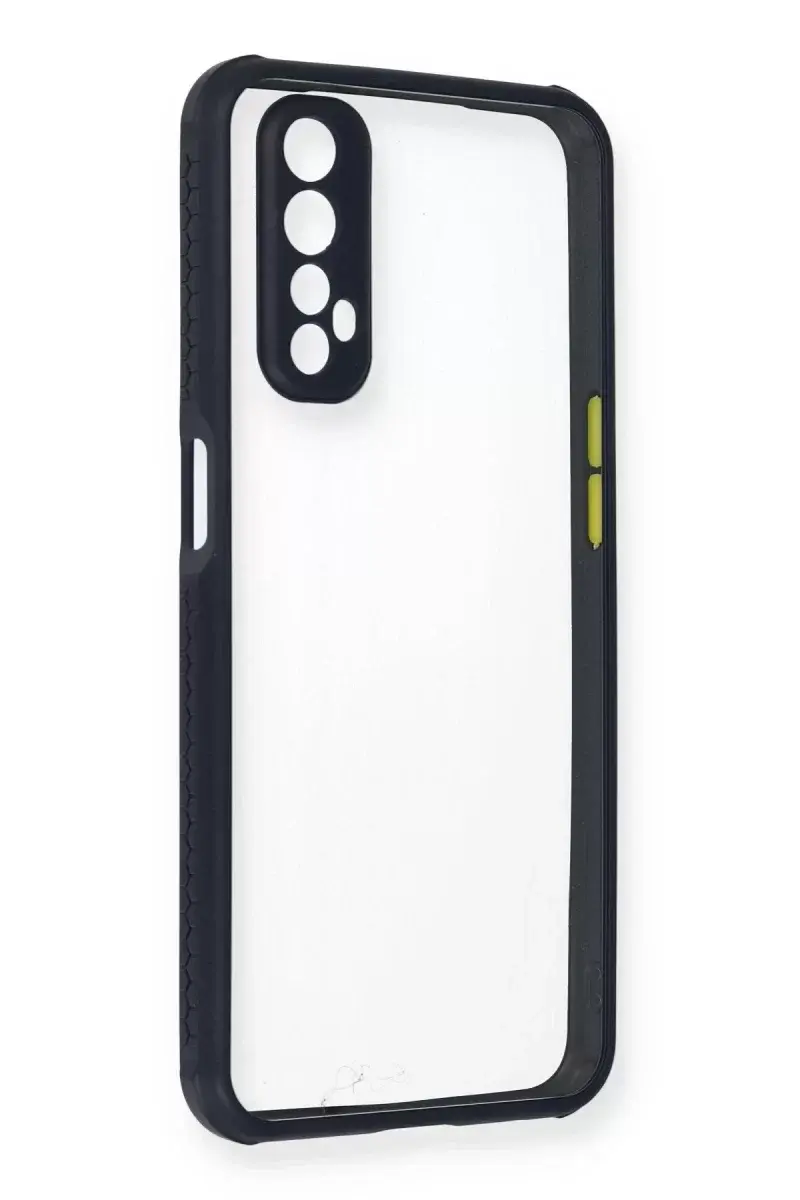 Newface Realme 7 Kılıf Miami Şeffaf Silikon - Lacivert