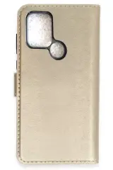 Newface İnfinix Hot 10 Kılıf Trend S Plus Kapaklı Kılıf - Gold