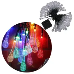 Powermaster Pm-29078 8 Modlu Solar 12m Renkli Su Damlası Led Zinciri - Su Geçirmez Bahçe Ve Balkon Aydınlatması