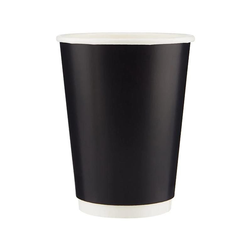 Çift Katman Sıcak İçecek Karton Bardak, 8 oz, Siyah