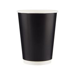 Çift Katman Sıcak İçecek Karton Bardak, 8 oz, Siyah