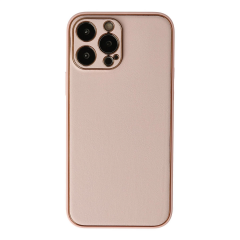 İphone 13 Pro Kılıf Coco Deri Silikon Kapak - Pudra