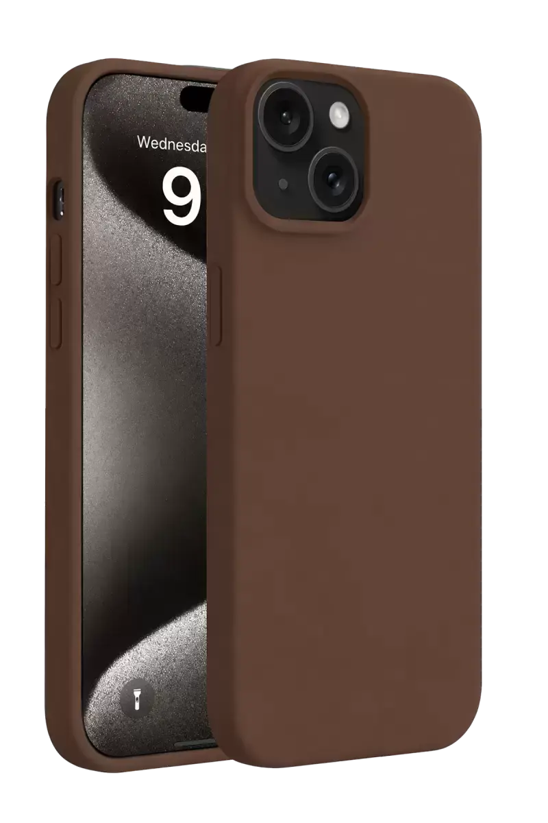 Newface Apple İphone 15 Kılıf First Silikon - Kahverengi