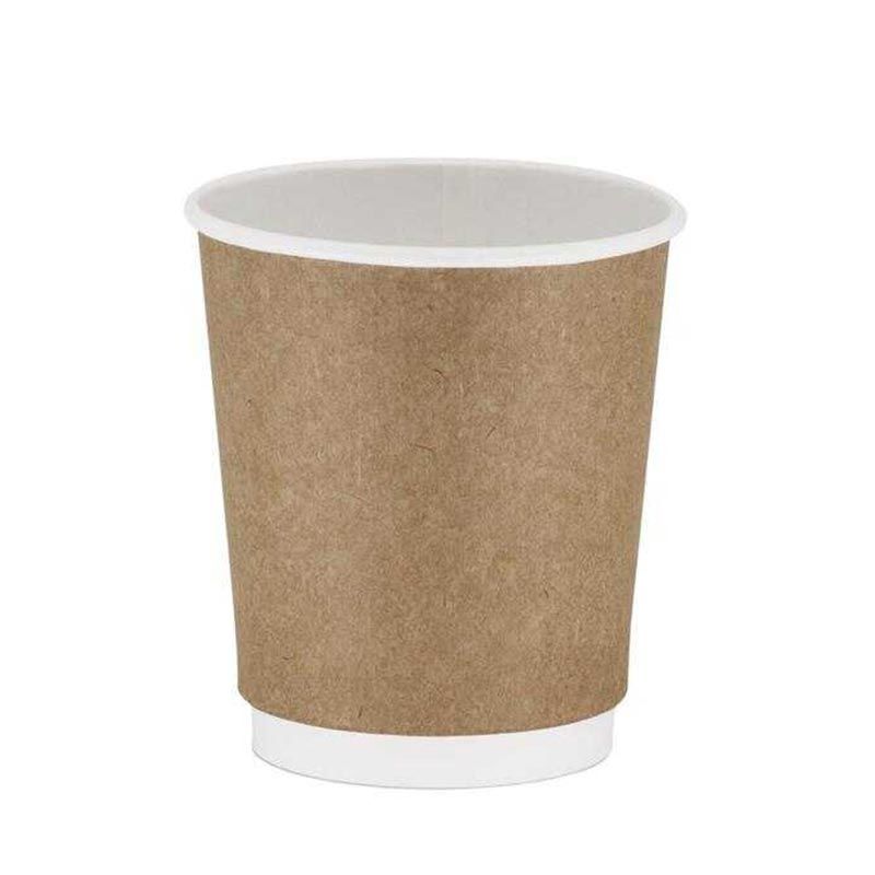 Çift Katman Sıcak İçecek Karton Bardak, 8 oz, Kraft