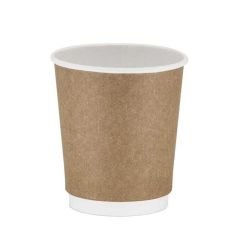 Çift Katman Sıcak İçecek Karton Bardak, 8 oz, Kraft