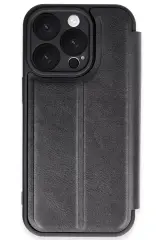 Newface İphone 16 Pro Kılıf Flip Cover - Siyah