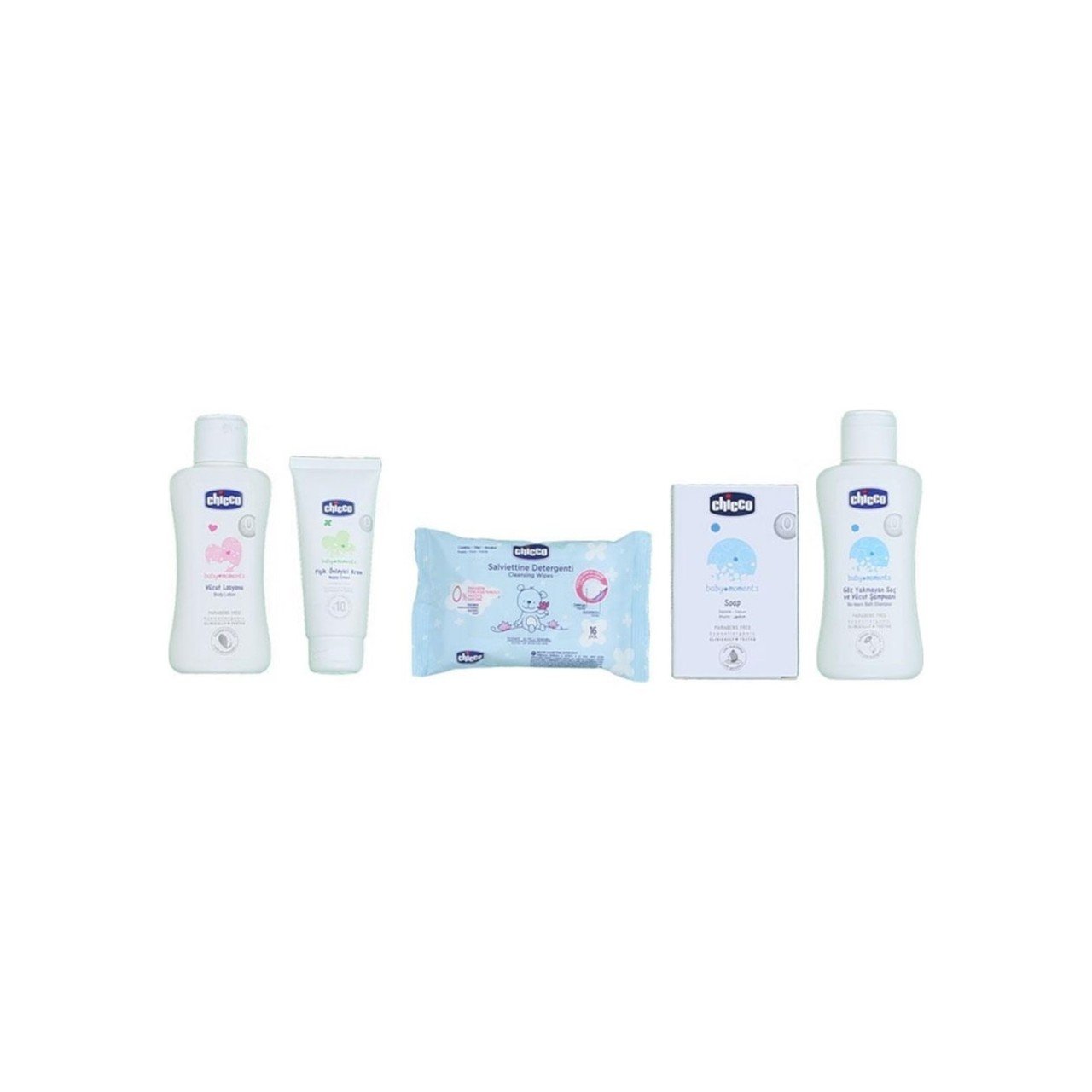 Chicco 5 Parça Tanışma Seti Şeffaf Çantalı - Mavi