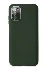 Newface Samsung Galaxy A03s Kılıf Lansman Glass Kapak - Koyu Yeşil