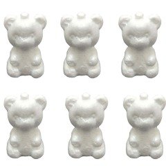 6 Adet Strafor Ayıcık Seti 5x7cm