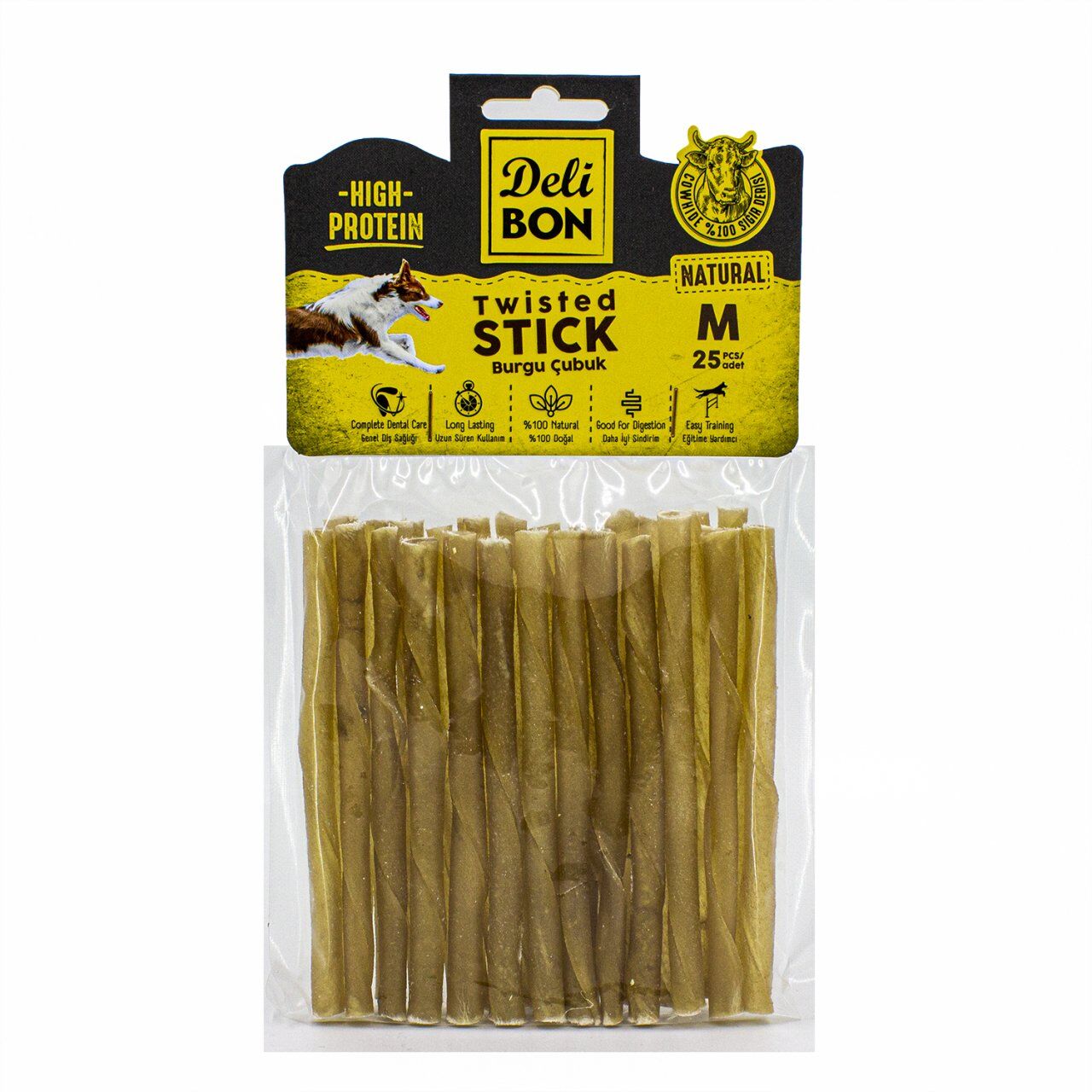 Delibon Deri Kalın Burgu Çubuk 25 Adet Natural