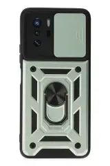 Newface Xiaomi Poco X3 Gt Kılıf Pars Lens Yüzüklü Silikon - Yeşil