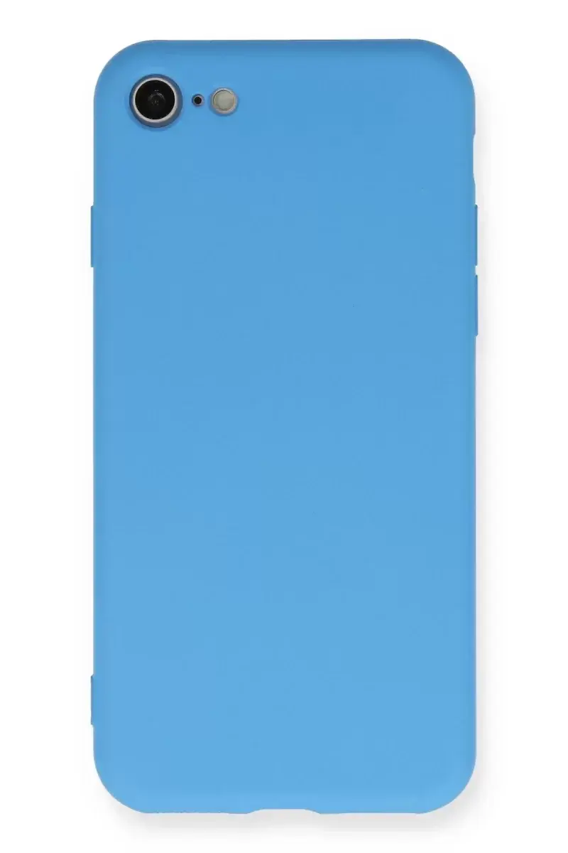 Newface İphone 7 Kılıf Nano İçi Kadife Silikon - Mavi