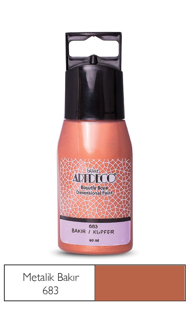 Metalik Boyutlu Boya 60ml Bakır 683