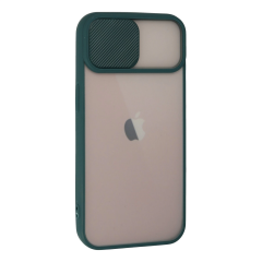 İphone 13 Kılıf Palm Buzlu Kamera Sürgülü Silikon - Yeşil