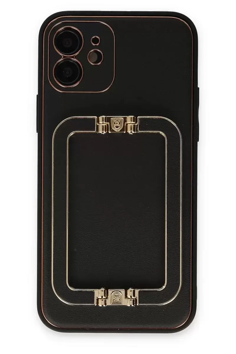 Newface İphone 12 Kılıf Coco Elit Kapak - Siyah