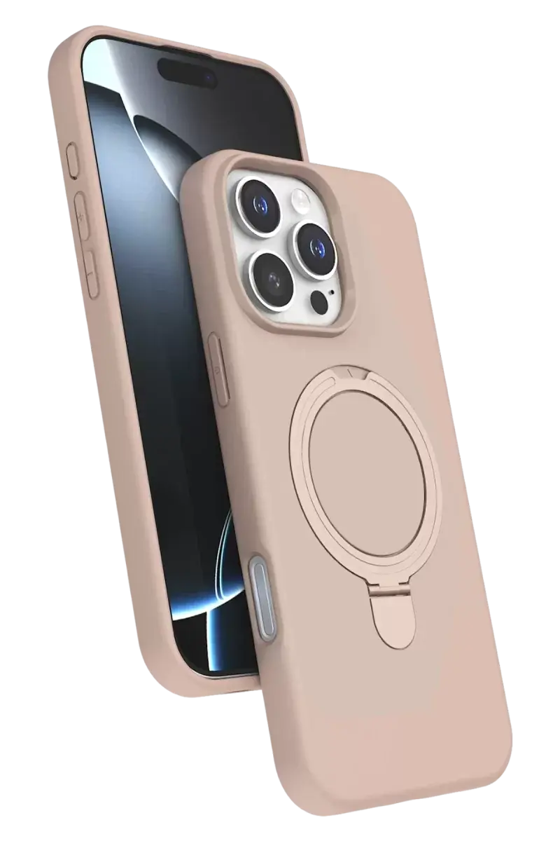 Newface Apple İphone 16 Pro Regal Magsafe Standlı Kapak - Çöl Titanyum