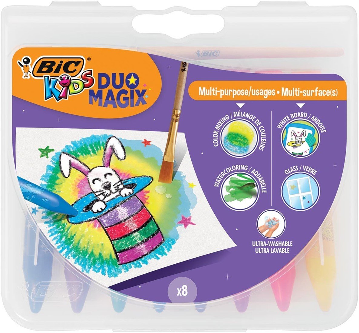 Kids Duo Magic Pastel Boya 8 Renk Fırça Hediyeli