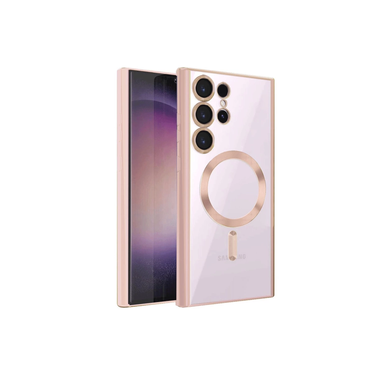 Samsung Galaxy S23 Ultra Kılıf Kross Magneticsafe Kapak - Rose