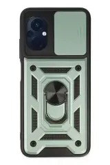 Newface Xiaomi Poco M5 Kılıf Pars Lens Yüzüklü Silikon - Yeşil