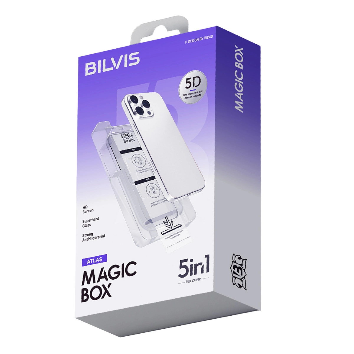 İphone 16 Pro Max Bilvis 5in1 3d Magic Cam Ekran Koruyucu - Siyah
