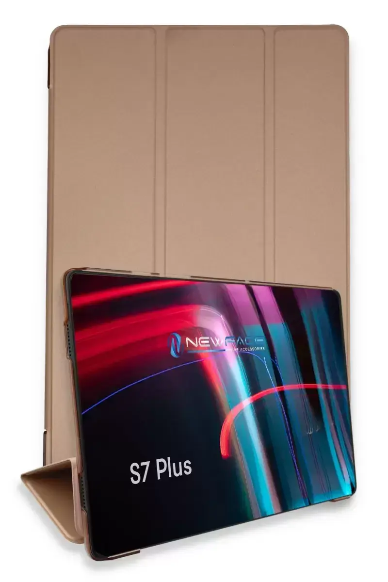 Newface Samsung Galaxy T970 Tab S7 Plus 12.4 Kılıf Tablet Smart Kılıf - Rose Gold