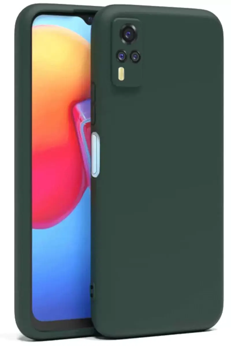 Newface Vivo Y53s Kılıf Nano İçi Kadife Silikon - Koyu Yeşil
