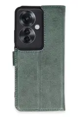 Newface Oppo Reno 11f Kılıf Trend S Plus Kapaklı Kılıf - Yeşil