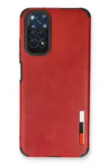Newface Xiaomi Redmi Note 11 Kılıf Loop Deri Silikon - Kırmızı