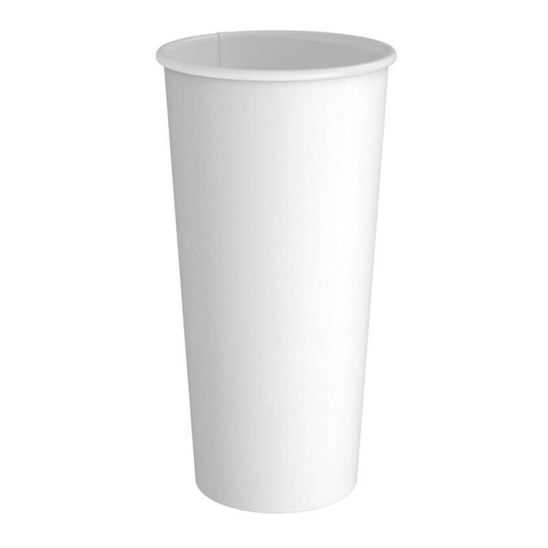 Tek Katman Sıcak İçecek Karton Bardak, 22 oz, Beyaz