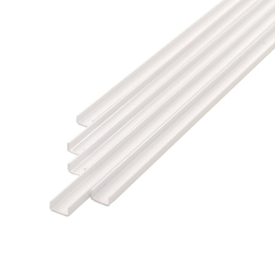 Plastik İçi Boş U Profil Beyaz Çıta 2,5x5mm 50cm 10 Adet